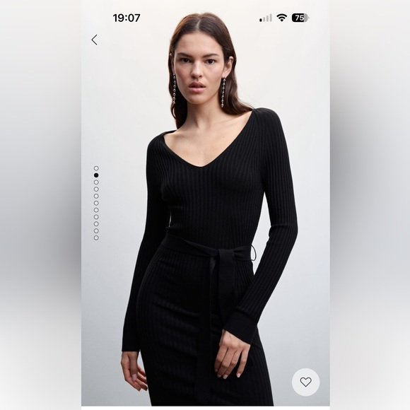 NWT MANGO BLACK DRESS WITH BELT SIZE 6 - Picture 2 of 11